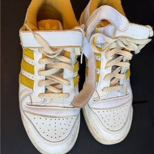 Adidas  forum White and Gold Sneakers